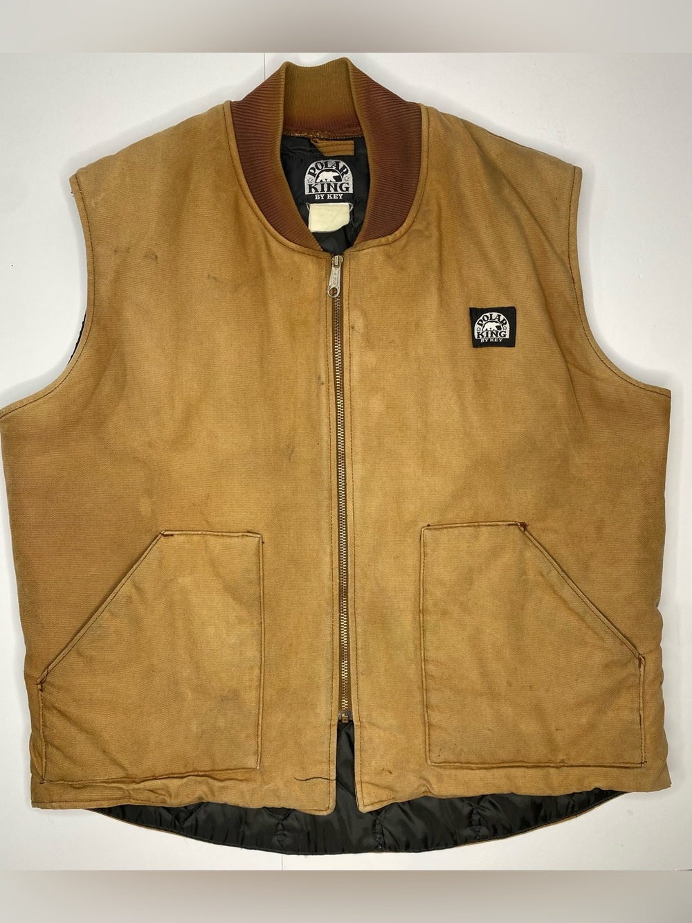 Vintage Polar King by Key Distressed Insulated Work Vest XXL